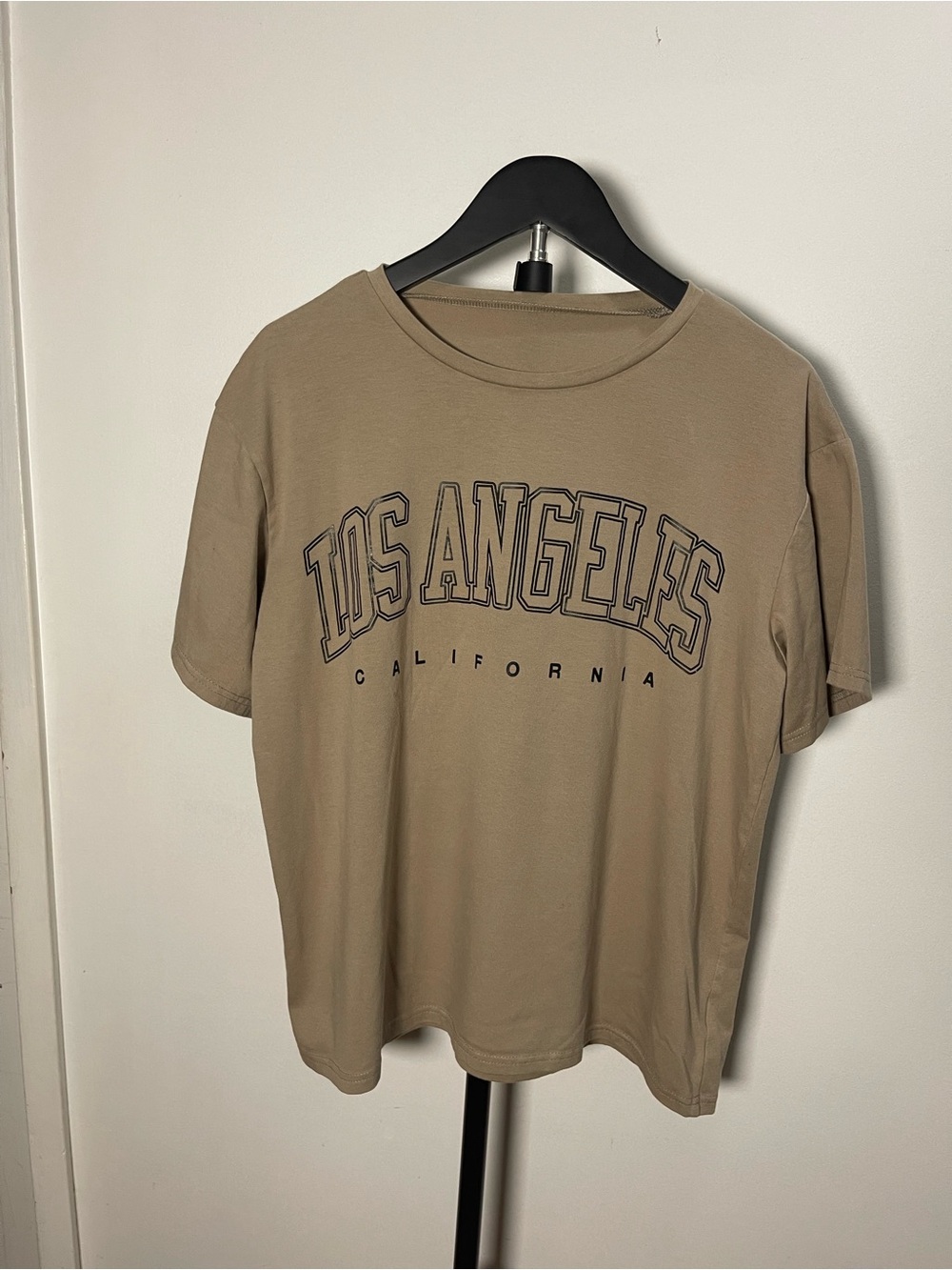 Los Angeles California Beige Graphic Tee Short Sleeve Women’s Top